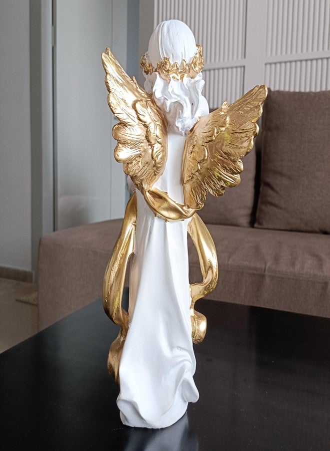 ALILA White Praying Angel Statue With Wings Figurine For Home Living Room Garden Shelf Mantel Decor Decoration Gifting Item, 12 Inches, Fantasy - Image 4