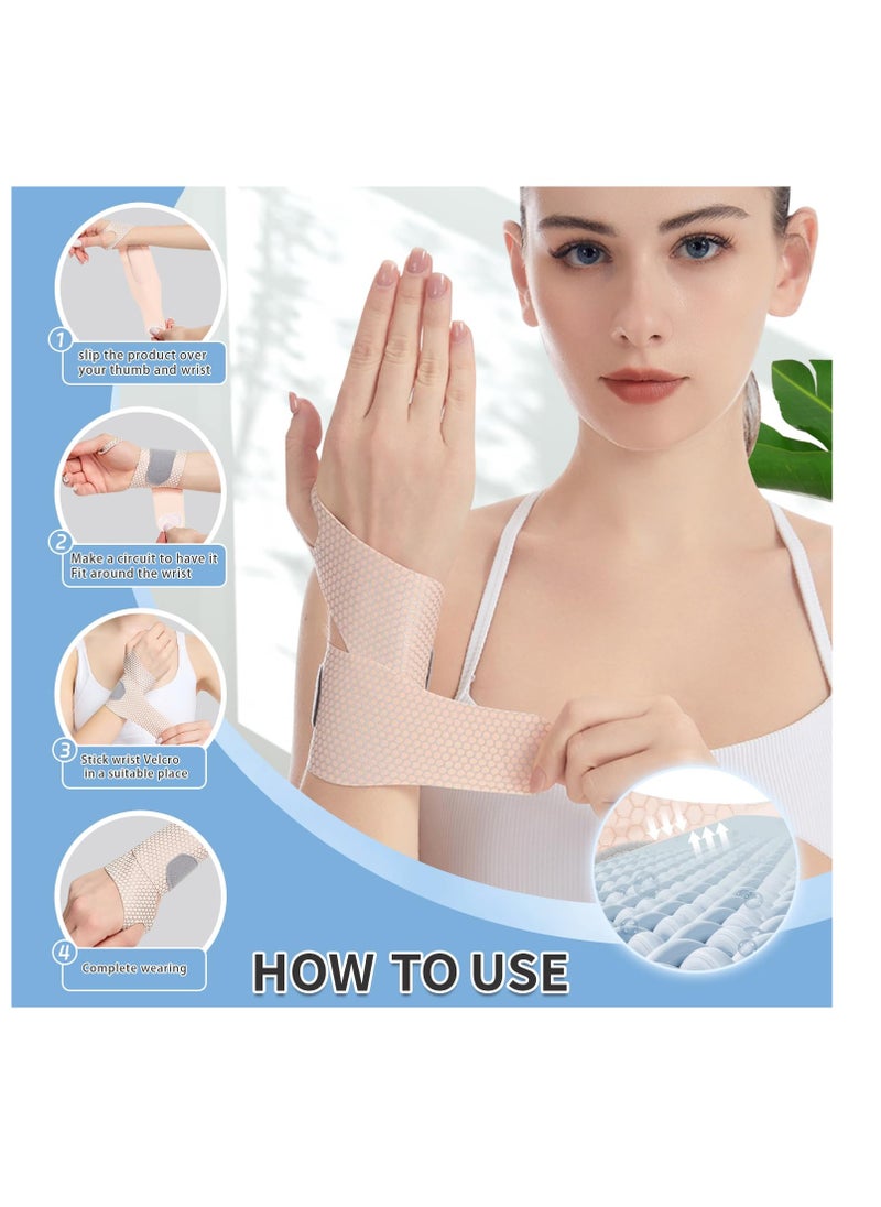 SYOSI Wrist Brace Support for Carpal Tunnel, Breathable Wrist Band Adjustable velcro straps for Wrist Wraps, Stabilizer for Tendonitis, Arthrits Pain Relieving Khaki 1 Piece  - Image 5