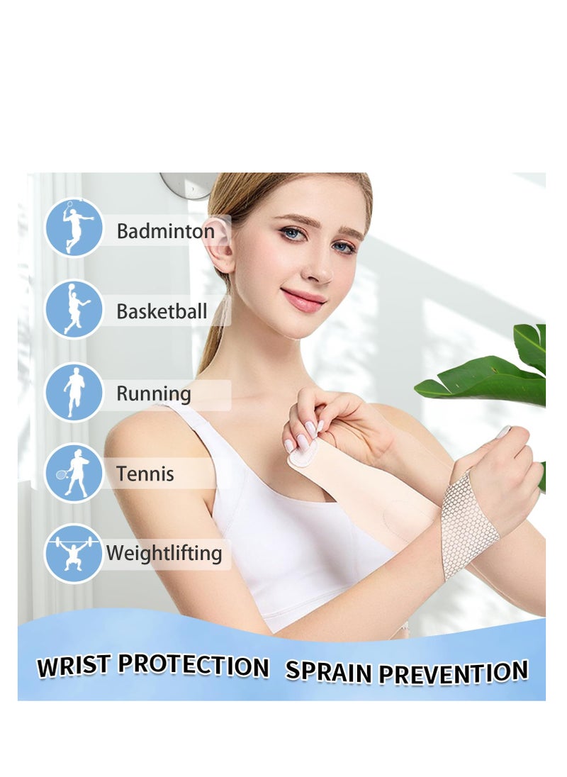 SYOSI Wrist Brace Support for Carpal Tunnel, Breathable Wrist Band Adjustable velcro straps for Wrist Wraps, Stabilizer for Tendonitis, Arthrits Pain Relieving Khaki 1 Piece  - Image 2