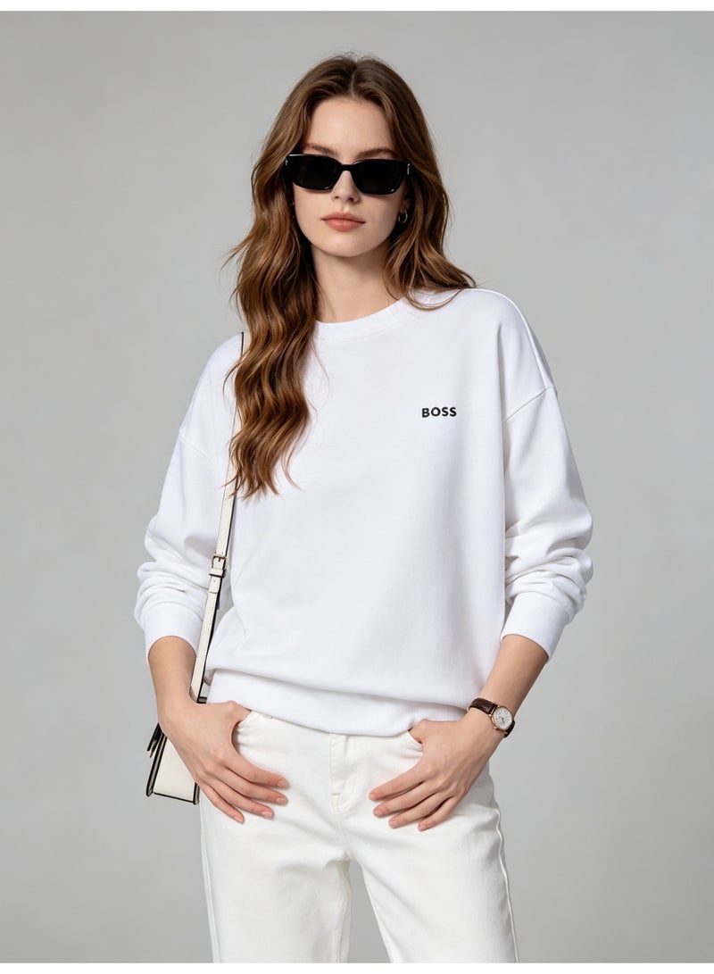 BOSS Men’s and Women’s Crew Neck Sweatshirt Casual Long Sleeve Top White - Image 3