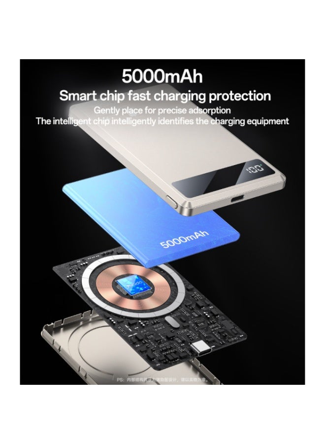 يسيدو YP66 5000mAh 15W شحن سريع لاسلكي شاشة رقمية بنك طاقة مغناطيسي من سبائك الألومنيوم - Image 4