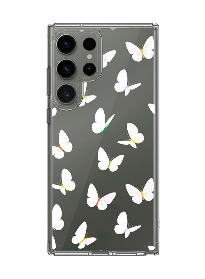 Stylizedd Classic Clear Case for Samsung Galaxy S25 Ultra , Hybrid Soft Case Flexible Edges Anti Drop TPU PC Gel Thin Transparent Cover - Fluttering Butterfly - Image 1