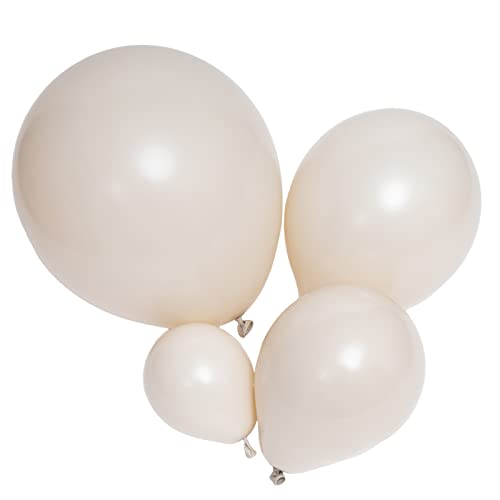 DECGOL Latex Balloons 100Pack Different Sizes 18 12 10 5 Inch Party Balloon Garland Kit Sand White - Image 1