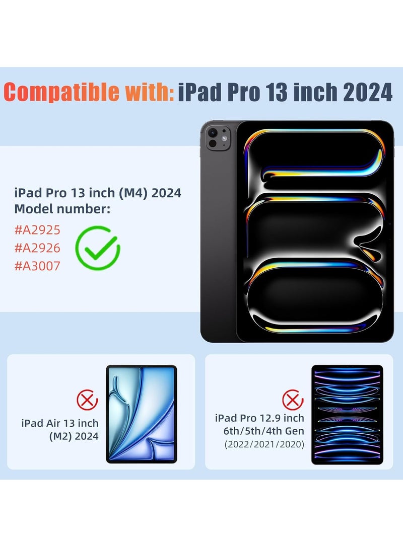 DUSALA Case for iPad Pro 13 Inch (M4) 2024 with Pencil Holder, Slim Stand Protective Cover with Clear Transparent Back Shell for iPad Pro 13 inch Tablet, Support Auto Wake/Sleep, (Pink) - Image 2