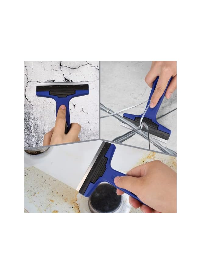 PROMASS Razor Blade Scraper, 4" Scraper Tool with 10 Extra Replacement Metal Blades, Razor Scraper Remover for Cleaning Paint, Caulk, Adhesive, Label, Decal, Sticker from Window, Glass, Tile, Floor, Stove Top  - Image 4