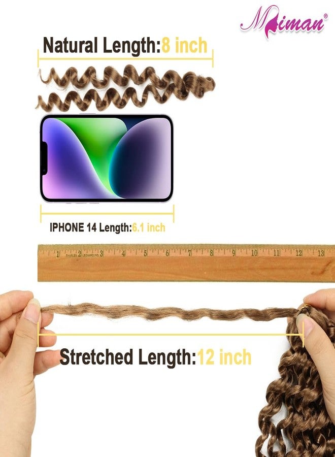 MIMAN 5 Packs 8 Inch Short Jamaican Bounce Crochet Hair Braids Synthetic Beach Curl Ocean Wave Crochet Braiding Hair Extention for Black Women DIY Mohawk Braided Bun Ponytail Hairstyle Blonde - Image 3