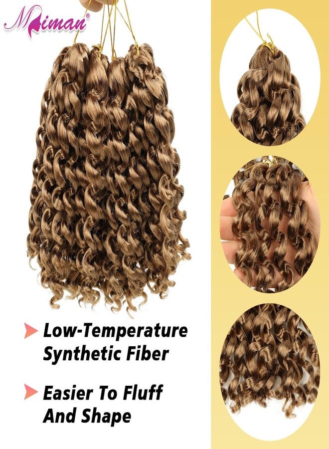 MIMAN 5 Packs 8 Inch Short Jamaican Bounce Crochet Hair Braids Synthetic Beach Curl Ocean Wave Crochet Braiding Hair Extention for Black Women DIY Mohawk Braided Bun Ponytail Hairstyle Blonde - Image 5