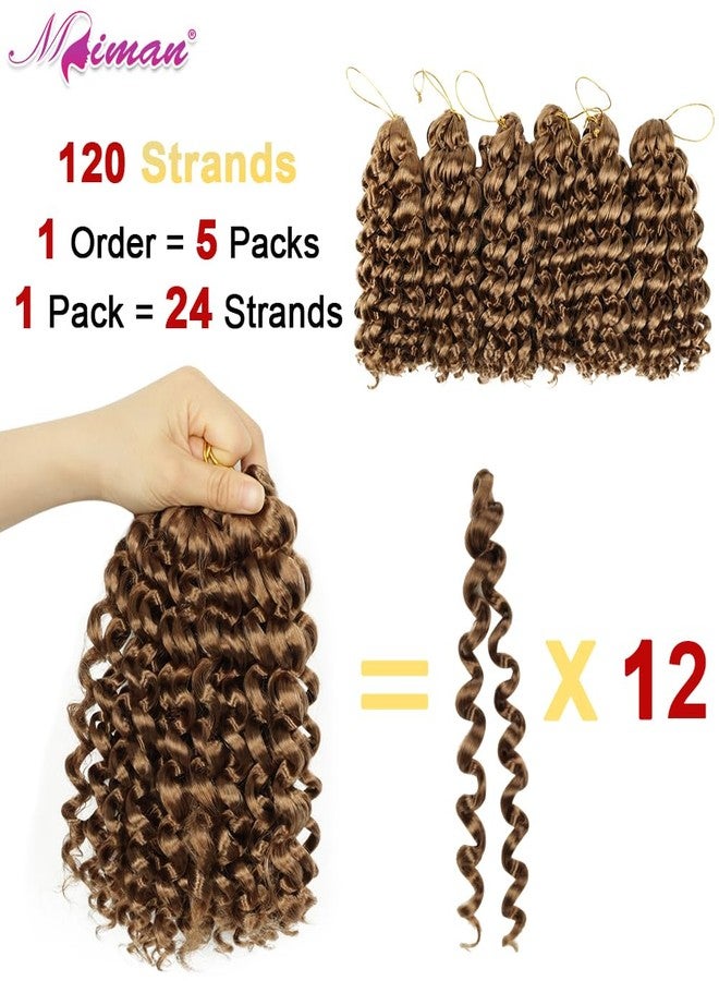 MIMAN 5 Packs 8 Inch Short Jamaican Bounce Crochet Hair Braids Synthetic Beach Curl Ocean Wave Crochet Braiding Hair Extention for Black Women DIY Mohawk Braided Bun Ponytail Hairstyle Blonde - Image 4