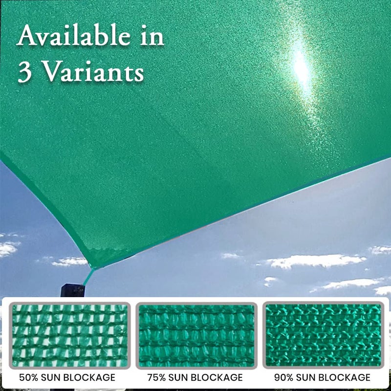CRODOR Unique Plastic 90 Green Cover Sun Shade Sail with Attached Chords 10 ft x 25 ft Green Garden Green net Shade Balcony shed Cover - Image 4