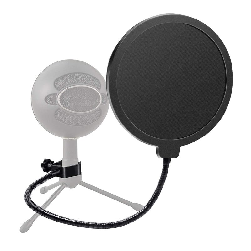 مرشح انفجار الميكروفون قابل للتدوير مع درع وقاء صوتي مزدوج الطبقة ومرشح ريح بديل لـ Blue Yeti - Image 2