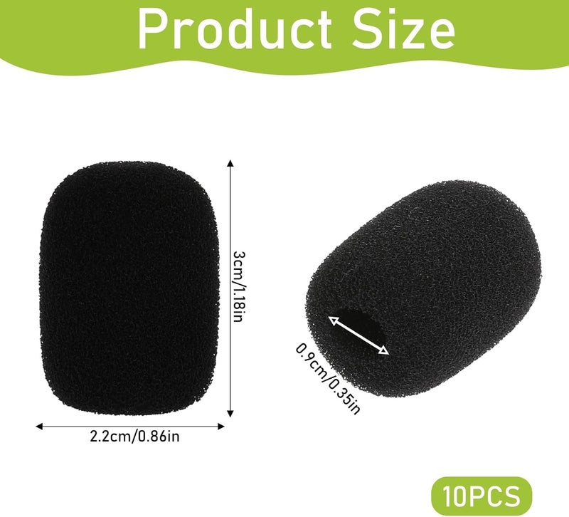kh Lapel Headset Microphone Windscreen, Mini Size Headset Microphone Foam Cover, Mic Foam Covers for Variety of Headset Microphone, Sponge Material, Noise Reduction (Pack of 10) - Image 3