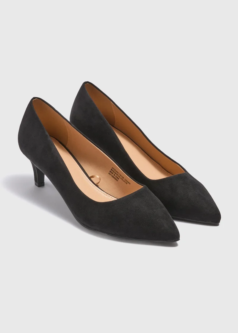 Matalan Black Peg Heel Court Shoes