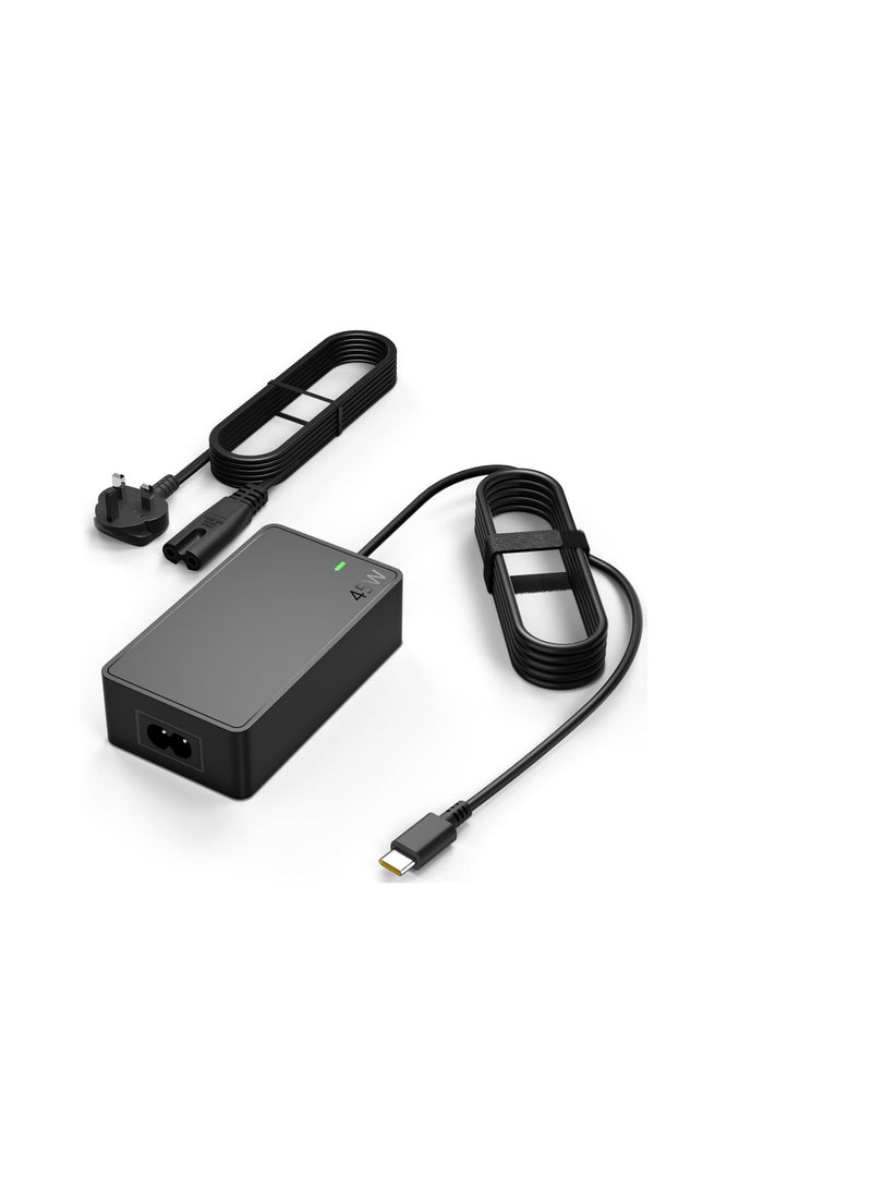 Terabyte 65W 45W Lenovo USB C Charger, Replacement Type-C Laptop Charger, for Lenovo ThinkPad T480 T490s E14 E15 Dell XPS, USB C Adapter, for HP EliteBook Dell XPS, Chromebook with Power supply Cord - Image 1