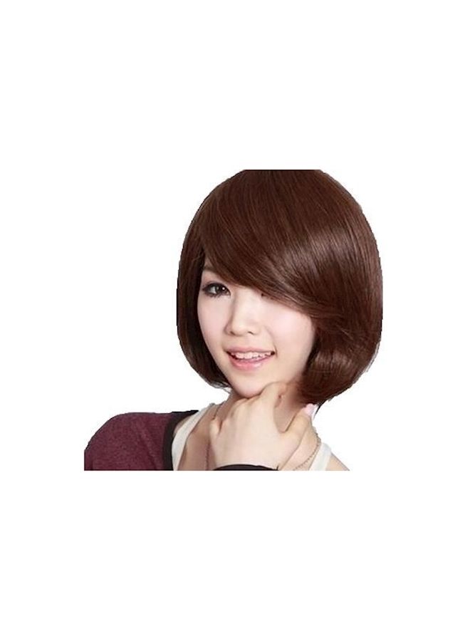 NIBEMINENT Short Straight Hair Wig Brown - Image 2