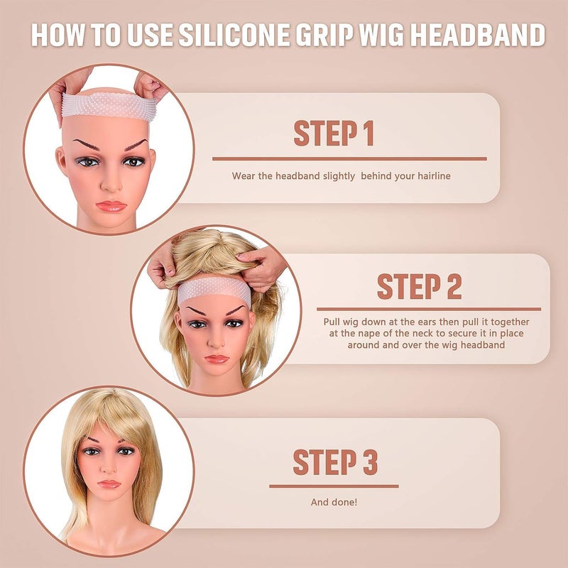 HZYH 2 Pcs Adjustable Silicone Wig Grip Bands, Non-Slip Sweat-Proof Headbands for Men and  Women - Image 4
