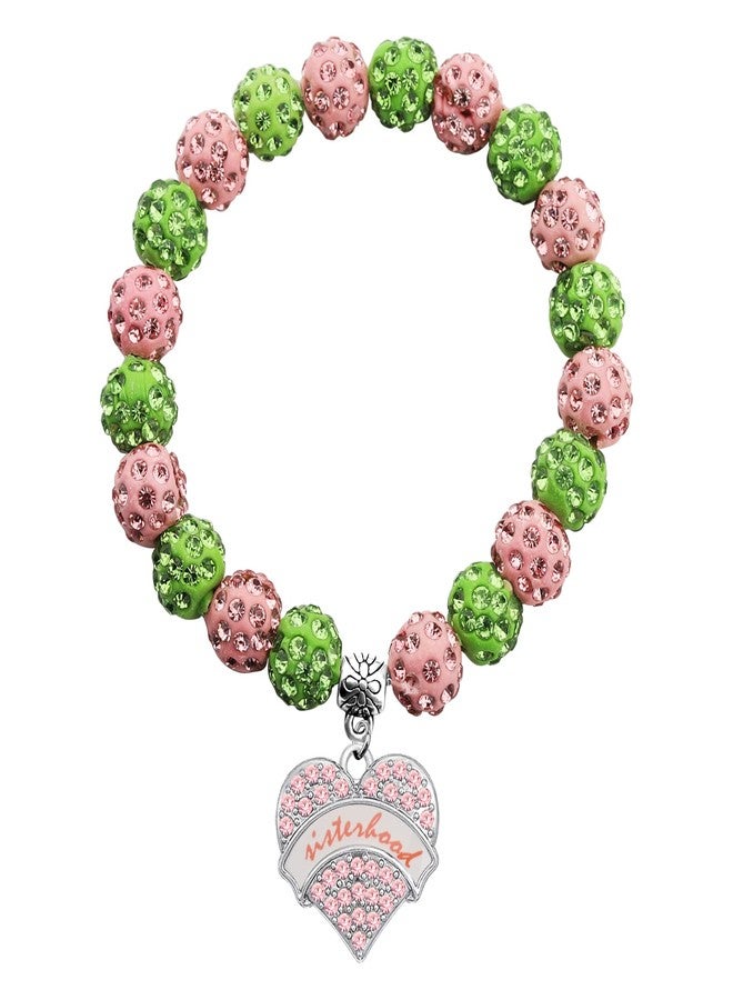 MYOSPARK Greek Sorority Gift Sisterhood Bracelet Sorority Paraphernalia Graduation Gift for Sisters(Sisterhood Pink BR) - Image 1