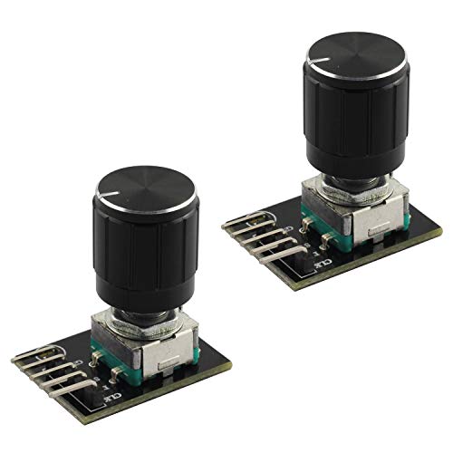 Tegg 2 PCS KY-040 360 Degree Rotary Encoder Module Brick Sensor clickable Switch with Knob Cap for Arduino - Image 1