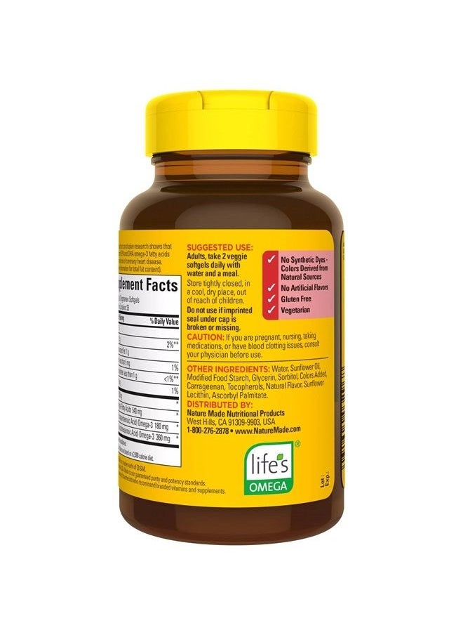 Nature Made - Algae 540 mg Omega 3 Supplement, 70 Vegetarian Softgels, A Sustainable, Plant-Based for Healthy Heart, Brain, and Eye Support - Image 1