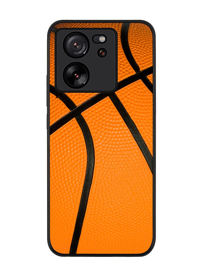 Stylizedd حافظة حواف سوداء متينة لهاتف Xiaomi 13T / Xiaomi 13T Pro، حافظة مرنة رقيقة من المطاط مع حواف مضادة للسقوط - كرة سلة - Image 1