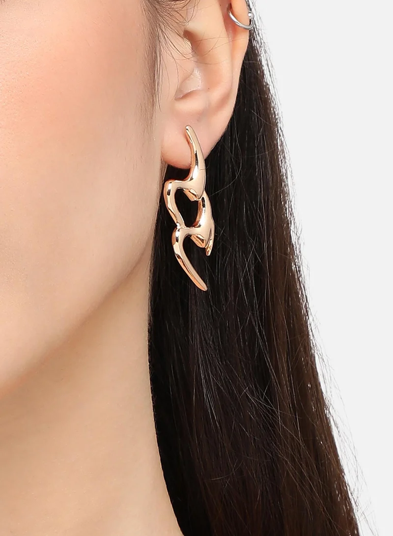 سوهي مطلية بالذهب مصمم الطرف انخفاض القرط