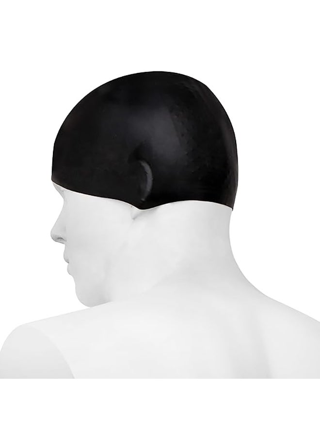 Nivia Classic Silicone Swimming Cap for Adults, Swimming Pool Cap, Swimming Cap for Women & Men, Silicone Cap Swimming, Waterproof (Black) - Image 2