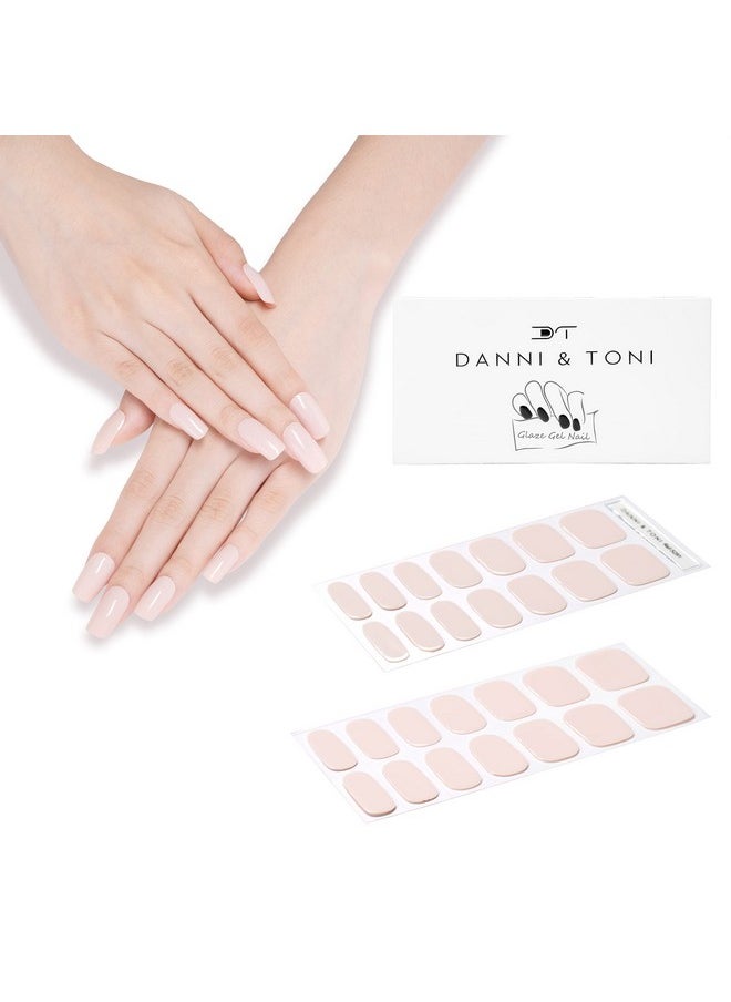 DANNI & TONI - Semi Cured Nail Stickers (Chic Nude) Gel Nail Strips Solid Color Natural Nail Wraps 28 Stickers - Image 1