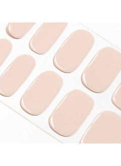 Semi Cured Nail Stickers (Chic Nude) Gel Nail Strips Solid Color Natural Nail Wraps 28 Stickers
