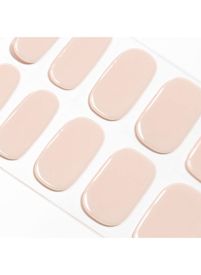 DANNI & TONI - Semi Cured Nail Stickers (Chic Nude) Gel Nail Strips Solid Color Natural Nail Wraps 28 Stickers - Image 1