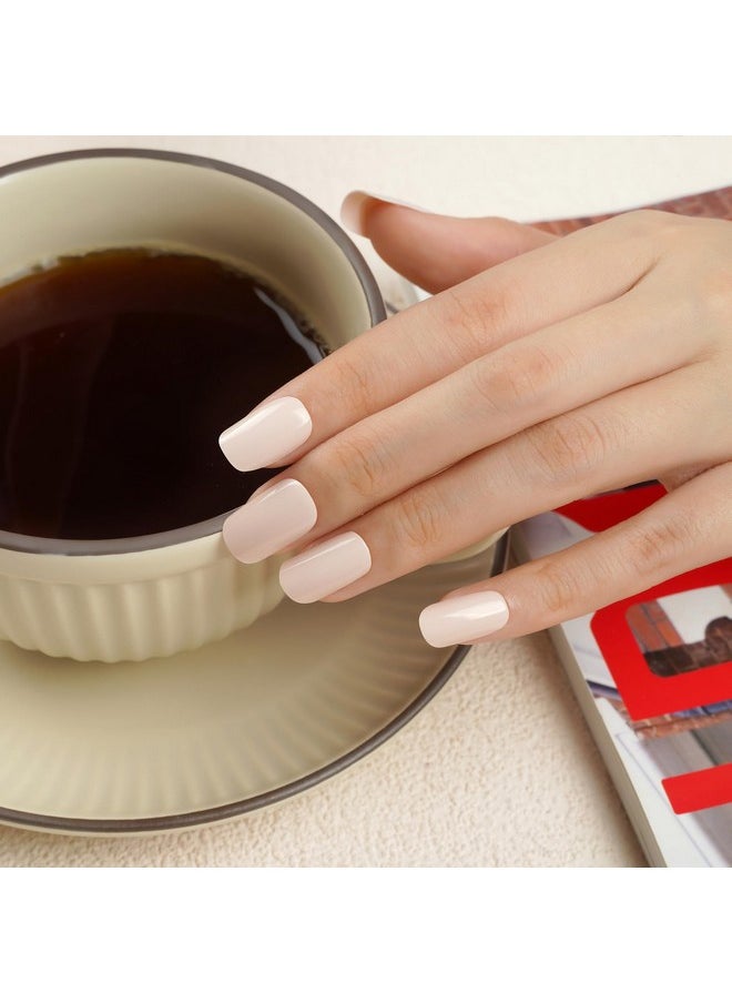 DANNI & TONI - Semi Cured Nail Stickers (Chic Nude) Gel Nail Strips Solid Color Natural Nail Wraps 28 Stickers - Image 1