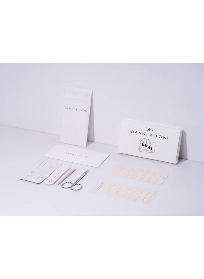 DANNI & TONI - Semi Cured Nail Stickers (Chic Nude) Gel Nail Strips Solid Color Natural Nail Wraps 28 Stickers - Image 1