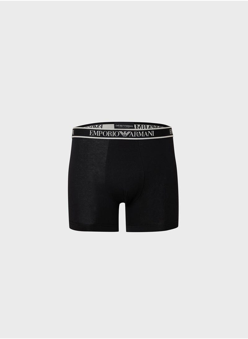 EMPORIO ARMANI 3 Pack Logo Band Boxers  - Image 4