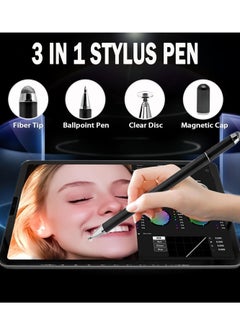 Bukela Pens for iPad, 3 in 1 Ballpoint Pen, Fiber Tip & Clear Disc Capacitive Stylus iPad Pencil for Apple iPhone/iPad Pro/Mini/Air/Android/Microsoft/Surface All Capacitive TouchScreen (1 Pack)  - Image 2