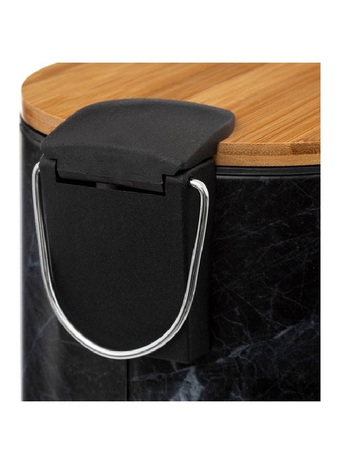 Five Simply Smart Lea Marble Effect Glossy Pedal Bin Black and Brown 3 L 174995B  - Image 5