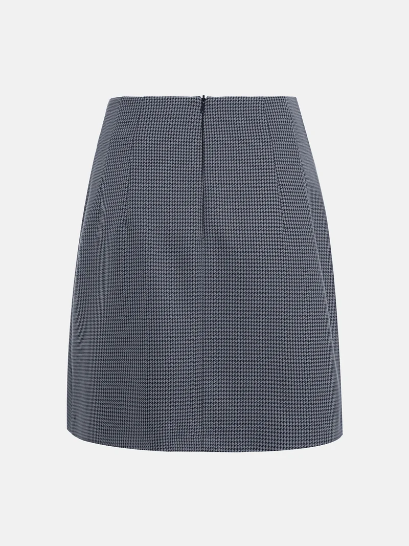 Lichi Houndstooth mini skirt with contrasting ruffles