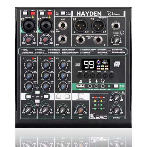 Hayden Richtone 4 Channel OTG Mixer | Professional USB Audio Interface & DJ Mixer for Mobile, PC, Studio Recording, Streaming, Karaoke, Live Sound | Portable OTG Mixing Console with Clear Sound - Image 1