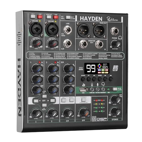 Hayden Richtone 4 Channel OTG Mixer | Professional USB Audio Interface & DJ Mixer for Mobile, PC, Studio Recording, Streaming, Karaoke, Live Sound | Portable OTG Mixing Console with Clear Sound - Image 4