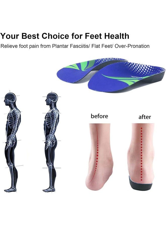 RooRuns Orthotic Insoles 3/4 Length, High Arch Support Foot Insoles for Over-Pronation Plantar Fasciitis Flat Feet Heel Pain Relief (L | Men's 9-11, Women's 10-12) - Image 5