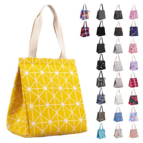iknoe Insulated Lunch Bag for Women & Adults, 9L Foldable Wide-Open Cooler Bag with Pockets, Leakproof & Portable, for Picnic, Office, Beach(Yellow) - Image 1