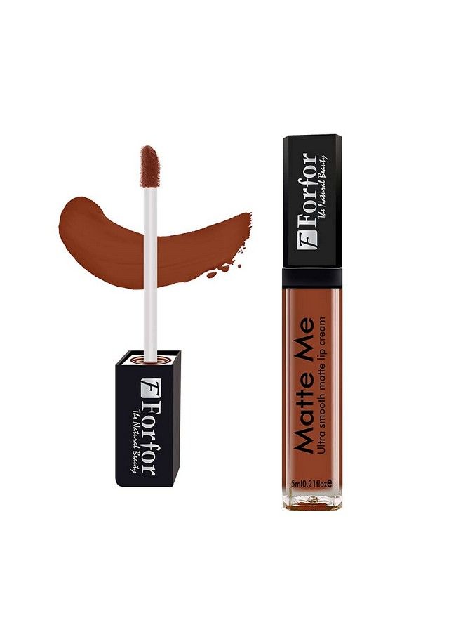 Forfor لون شفاه سائل مات طويل الأمد ومقاوم للماء بوري براون (يدوم حتى 12 ساعة) - Image 3