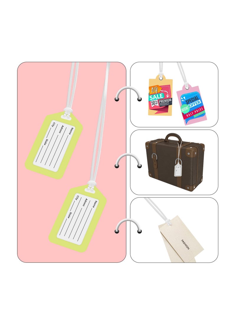 SYOSI PVC Transparent Rope 100 Pack Clear Plastic Luggage Loop Straps Worm Loops for Luggage Tags Plastic Name Tag Loop for Identification Cards ID 6 inch  - Image 2