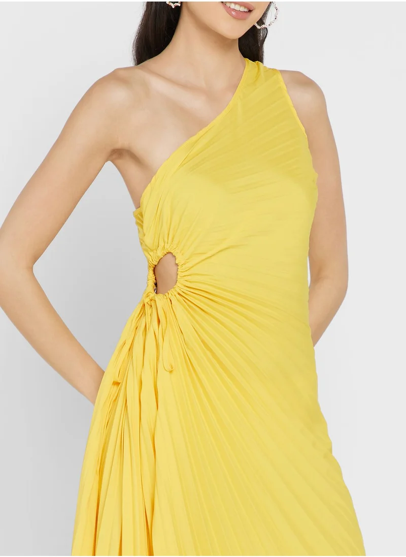 ELLA One Shoulder Pleated Dress