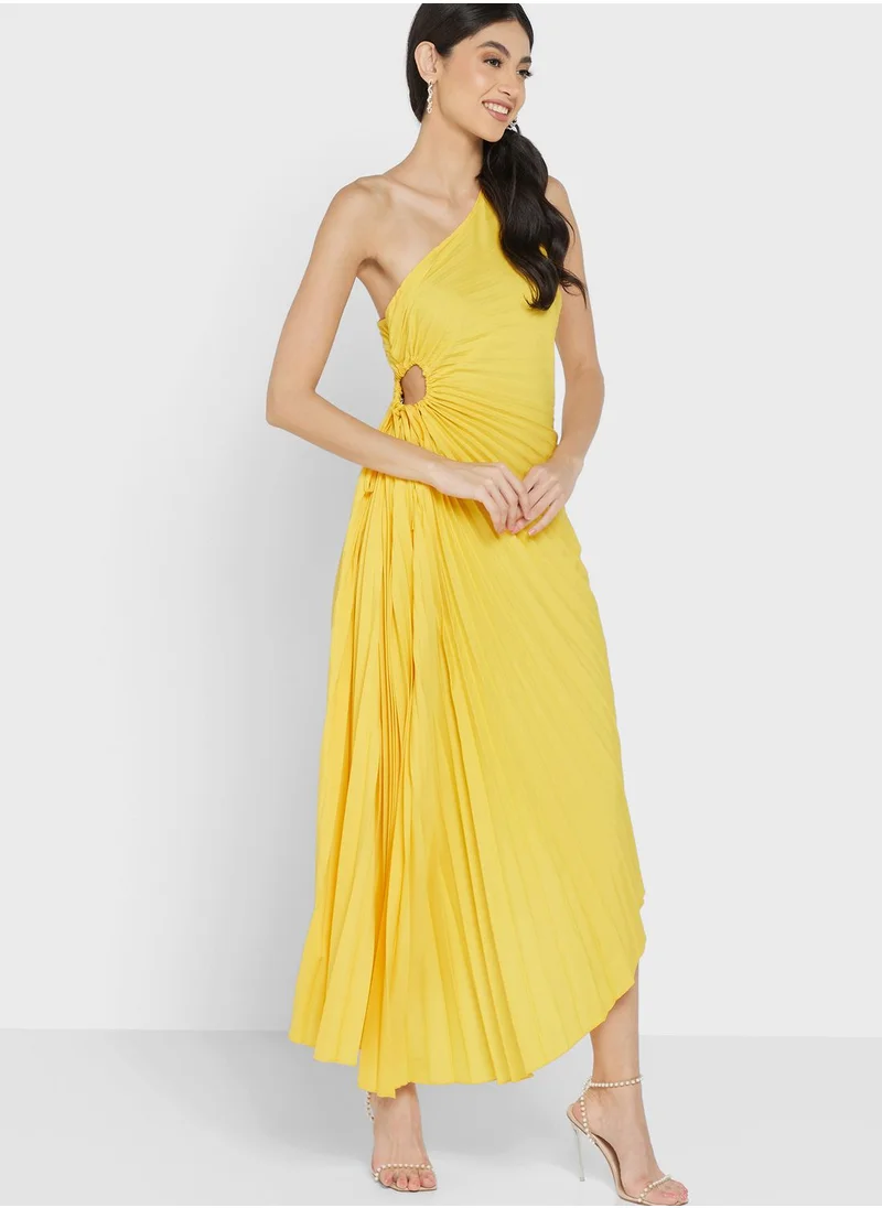 ELLA One Shoulder Pleated Dress