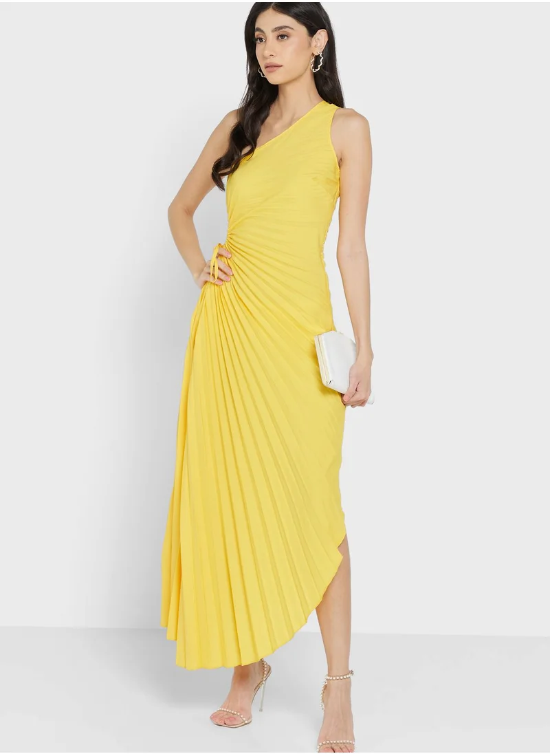 ELLA One Shoulder Pleated Dress