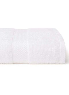 White Rose Towel Matrix White Bath Sheet 500 GSM 100% Cotton Terry Zic Zac Border 85x170 cm Soft Feel Highly Absorbent Quick Dry  - Image 3
