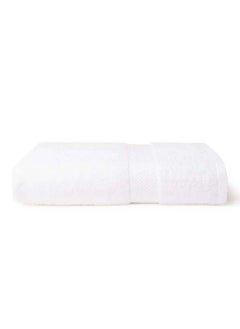 White Rose Towel Matrix White Bath Sheet 500 GSM 100% Cotton Terry Zic Zac Border 85x170 cm Soft Feel Highly Absorbent Quick Dry  - Image 1