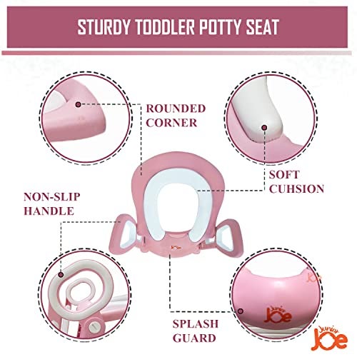JUNIOR JOE Acrylonitrile Butadiene Styrene Adjustable Baby Potty Training Foldable Non Slip Potty Stand (Pink) - Image 4