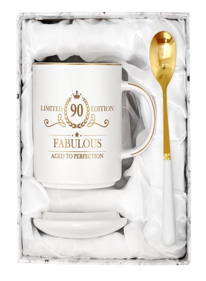 Cabtnca 90th Birthday Gifts for Women, Gifts for 90 Year Old Woman, 90 and Fabulous, Limited 90 Edition Mug, 90th Birthday Gift Ideas for Grandma Mom Aunt, 90th Birthday Mug, 12Oz - Image 1