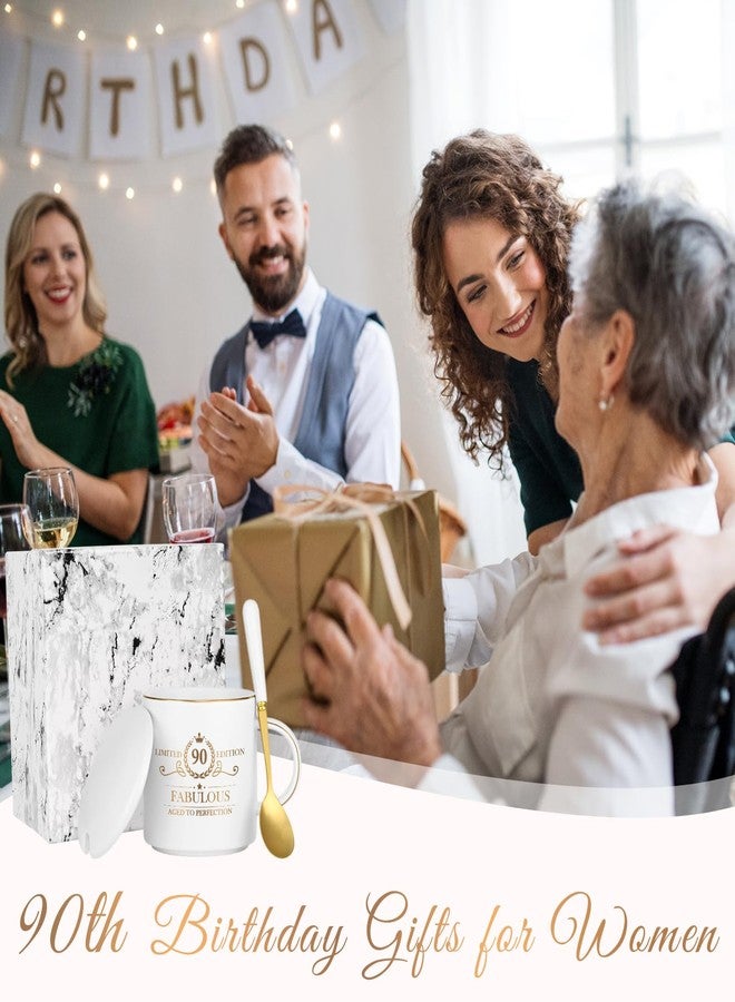 Cabtnca 90th Birthday Gifts for Women, Gifts for 90 Year Old Woman, 90 and Fabulous, Limited 90 Edition Mug, 90th Birthday Gift Ideas for Grandma Mom Aunt, 90th Birthday Mug, 12Oz - Image 2