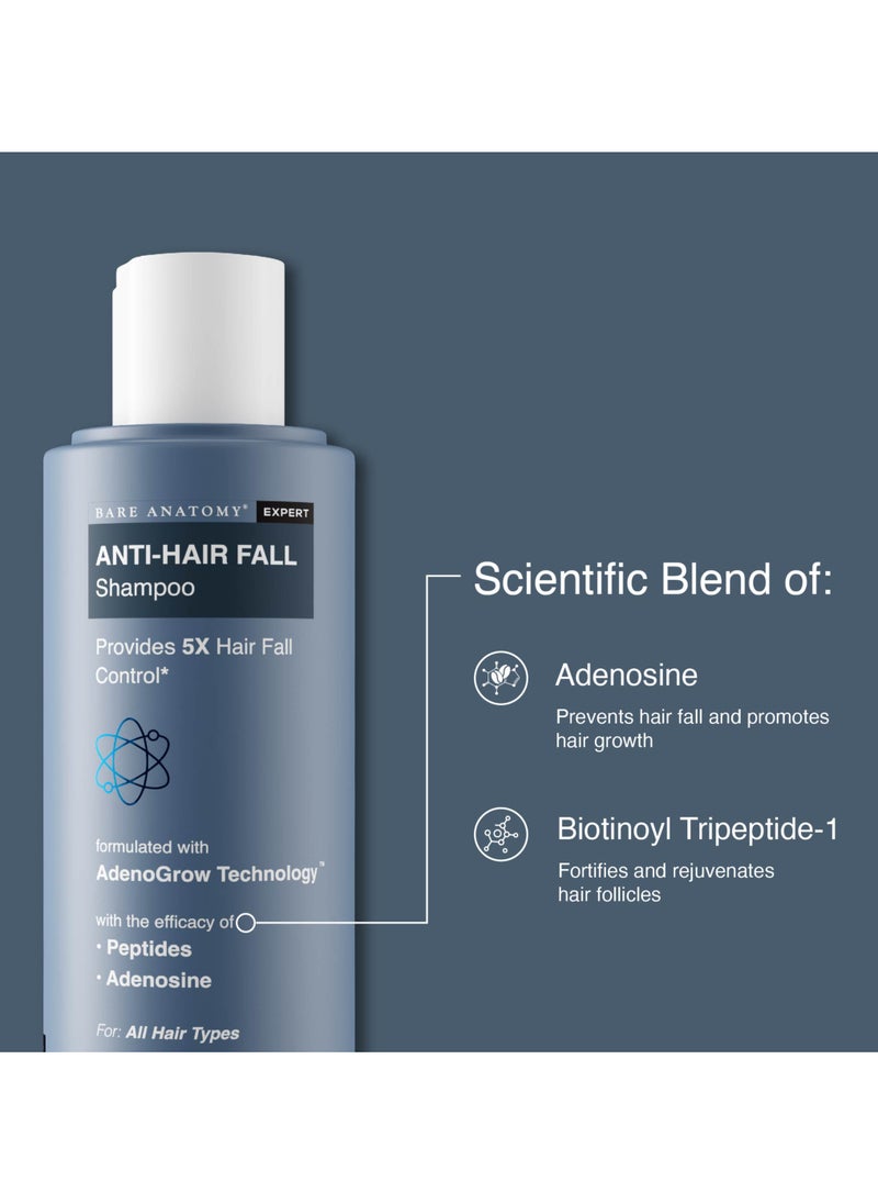 BARE ANATOMY - Bare Anatomy Anti Hair Fall Shampoo|5x Hair Fall Control & Growth|Contains Biotin Adenosine, & Peptides| For All Hair Types | For Women & Men | 100ml - Image 1