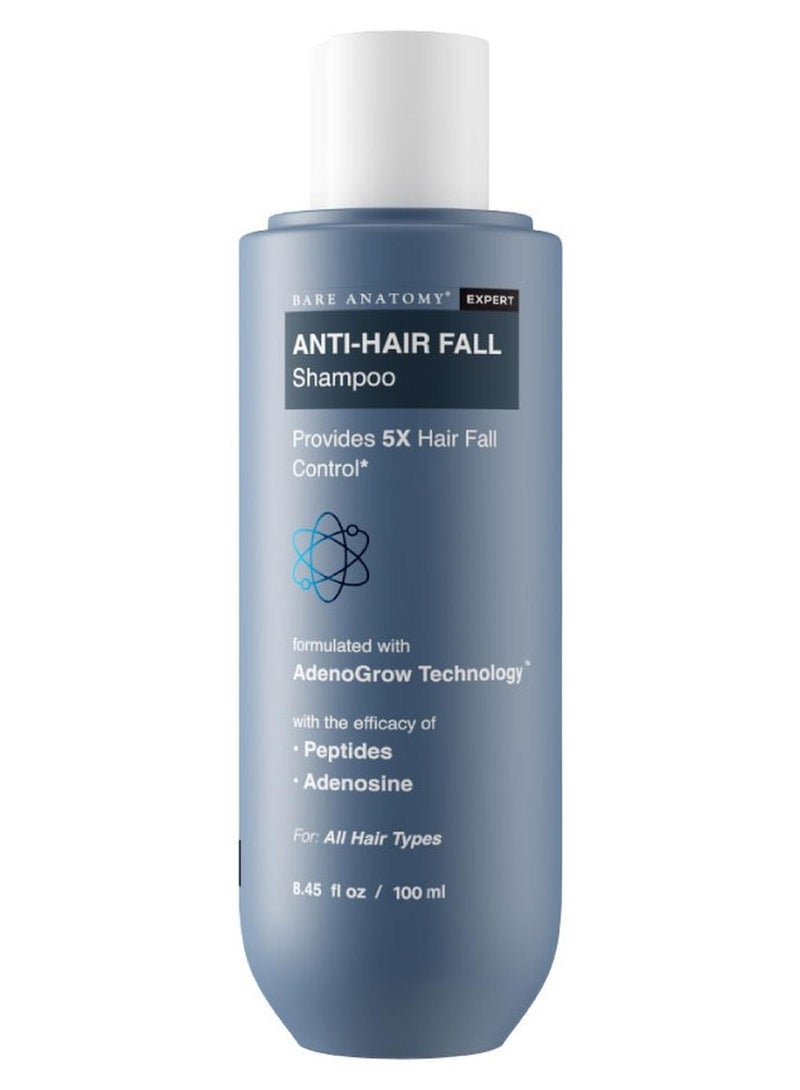 BARE ANATOMY Anti Hair Fall Shampoo|5x Hair Fall Control & Growth|Contains Biotin Adenosine, & Peptides| For All Hair Types | For Women & Men | 100ml - Image 1